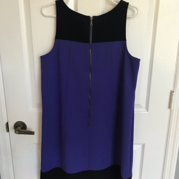 NWT Loft Blue and Black Dress Size 14 - Picture 5 of 6